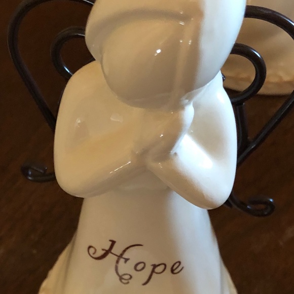 ✨SALE Set of 3 Angel Porcelain tea light Candle Holders Believe Hope Peace NIB - Picture 8 of 12